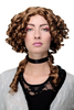 Quality historic Lady wig Cosplay Dancy Dress Theatre Baroque Renaissance Juliet copper brown curls