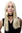 Glamorous Lady Quality Wig long asymmetrical straight & wavy middle parting platinum blond 21"