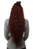 Hairpiece half wig Clip-In Extension long stringy crimpy curls latin shiny oily wet-look red brown