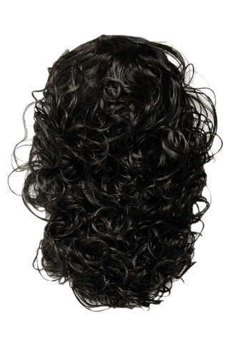 Hairpiece Halfwig 7 Microclip Clip-In Extension curly curls long full & thick long medium black