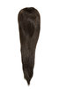 Hairpiece micro clamp, combs, elastic draw string straight voluminous long chocolate brown 23 "