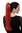 Hairpiece micro clamp, combs, elastic draw string straight voluminous very long bright red 23 "