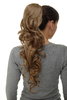 Hairpiece micro clamp, combs, elastic draw string curly curls voluminous medium honey blond 23"