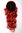 Hairpiece micro clamp combs elastic draw string curly curls voluminous medium bright fiery red 23"
