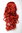 Hairpiece micro clamp combs elastic draw string curly curls voluminous medium bright fiery red 23"