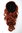 Hairpiece micro clamp, combs, elastic draw string curly curls voluminous long dark copper red 23"