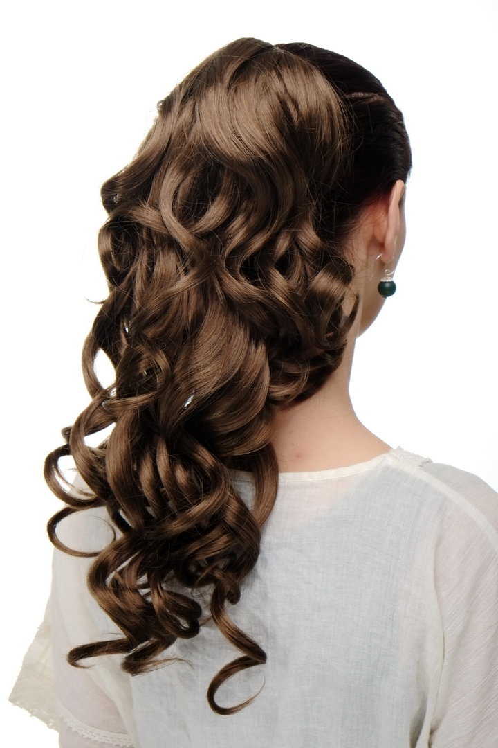 Hairpiece PONYTAIL extension VERY long BEAUTIFUL wavy slightly curly curls  medium gold brown 20
