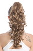 Hairpiece PONYTAIL extension VERY long BEAUTIFUL wavy slightly curly curls medium brown mix 20"