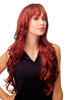 Stunning Lady Quality Wig very long wavy long fringe (for side parting) red brown/rust brown