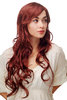 Stunning Lady Quality Wig very long wavy long fringe (for side parting) redbrown reddish brown
