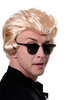 Party Wig Fancy Dress Men Quiff Sideburns Rockabilly Retro Biker Vampire Wild One Blond Horror Punk