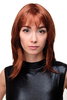 Sexy Lady Quality Wig shoulder length layered longbob copper red redbrown strands streaked 18"