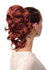 Hairpiece PONYTAIL with comb and elastic draw string short wavy voluminous copper red 14"