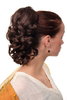 Hairpiece PONYTAIL with comb and elastic draw string short wavy voluminous medium brown 14"