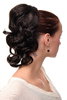 JL-3023-4 Hairpiece PONYTAIL with comb and elastic draw string short wavy voluminous dark brown 14"