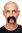 carnival Halloween fake beard black mustache Fu Manchu victorian Lord Gentleman MM-75