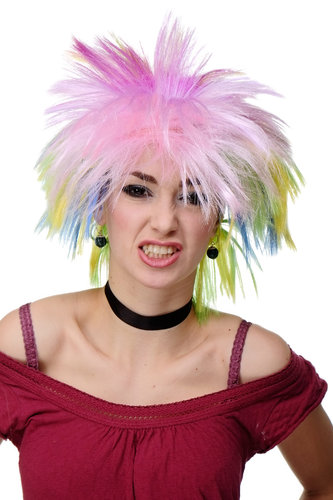 WIG ME UP - Party/Fancy Dress/Halloween Wig spikey wild coloured hair 80ies Wave Glam RJ041