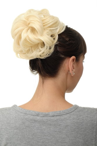Q840-613 Hairpiece Hairbun Bun Hair Rose bushy voluminous platinum blond