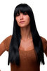 WIG ME UP ® GFW373-1 Sexy Lady Quality Wig long straight fringe bangs deep raven black 23"
