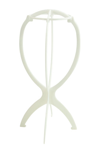 Plastic wig stand wig 14 x 7 inches white M18