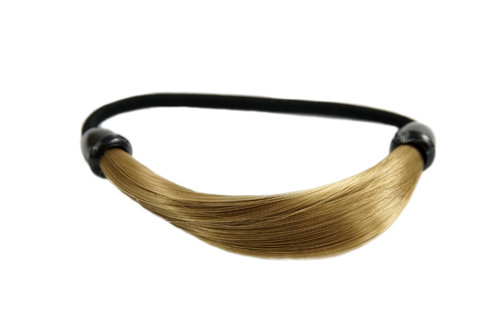 NHA-003B-22T Invisible Hair binder tie scrunchy medium blond ash blond synthetic hair