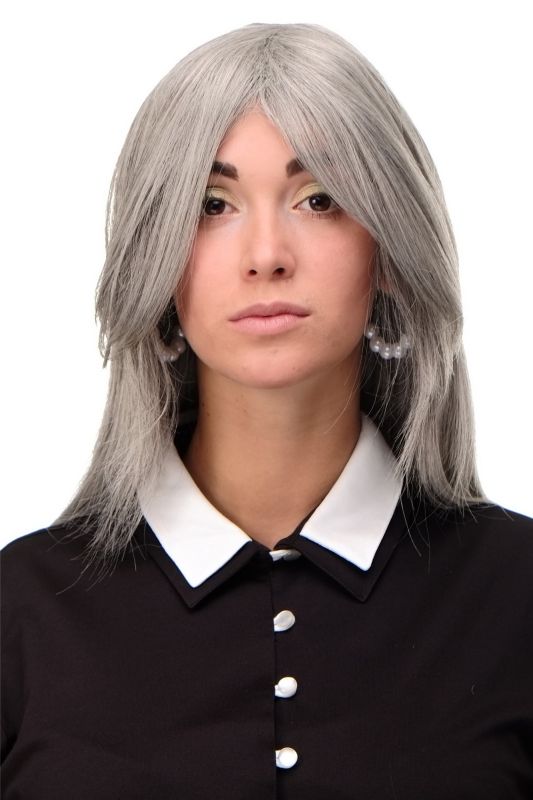Lady Quality Wig Medium Length Long Bangs Worn As Side Parting