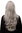 Lady Quality Wig medium length long bangs worn as side parting straight layered silver grey