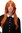 Lady Quality Wig medium length long bangs worn as side parting straight layered orange