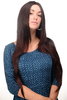 Lady Quality Wig Cosplay very long straight middle parting mahogany mix of reddish browns