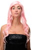 Stunning Lady Quality Wig Cosplay very long wavy fringe (for side parting) bright pink 27,5 inch