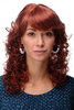Incredibly Cute Lady Quality Wig Romantic Curls fringe parted shoulder length copper red 18" inch