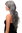 Lady Quality Wig wavy curly & slightly straggly ends wet-look long fringe (for side parting) grey