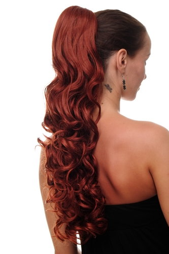 Hairpiece PONYTAIL extension long MASSIVE volume curly AMAZING curls kinks red brown auburn 23"