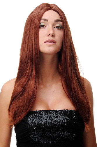 WIG ME UP ® SA-151-130 Lady Quality Wig long straight beautiful middle parting copper red 23" inch