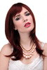 Lady Quality Wig mediumlength naugthy long bangs (can part to side) straight layered red rust brown