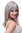 Lady Quality Wig medium length naugthy long bangs (can part to side) straight layered silvery grey