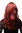 Halblange Perücke glatt wetlook Rot Dunkel-Kupferrot 4038-135