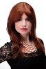 Lady Quality Wig long straight slight wave fringe bangs (can part to side or in middle) copper red