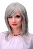 Lady Quality Wig long straight slight wave fringe bangs (can part to side or in middle) silver grey