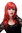 Lady Quality Wig long straight slight wave fringe bangs (can part to side or in middle) bright red