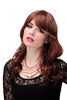 Lady Quality Wig wavy slightly stringy wet look fringe bangs (can part to side or middle) brown red