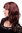 Lady Quality Wig wavy slightly stringy wet look fringe bangs (can part to side or middle) red brown