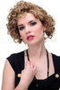 GFW2182-15H12 Lady Quality Wig Cosplay brunette mix curly shoulder length short 80s Pop Queen