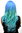 GF-W2174-G55A Extravagant Lady Quality Wig Cosplay Turqouise Blue Green very long curls