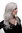9669-51 Lady Quality Wig ong wavy and curly ends long fringe (for side parting) silver grey 22"