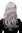 9669-51 Lady Quality Wig ong wavy and curly ends long fringe (for side parting) silver grey 22"