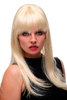 Stunning Lady Quality Wig Cosplay long straight 50s 60s beehive backcombed fringe bangs blond