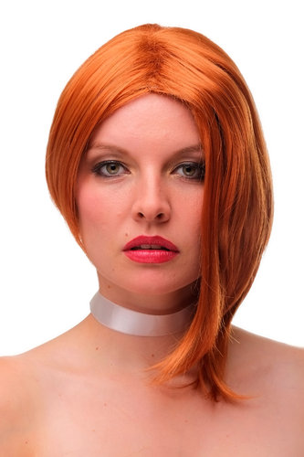 Stunning & Sexy Lady Quality Wig wild asymmetrical style one long side middle parting longbob red