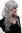 Lady Quality Wig very long curly curled slightly stringy wetlook fringe silvery grey 23" inch