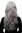 Lady Quality Wig very long curly curled slightly stringy wetlook fringe silvery grey 23" inch